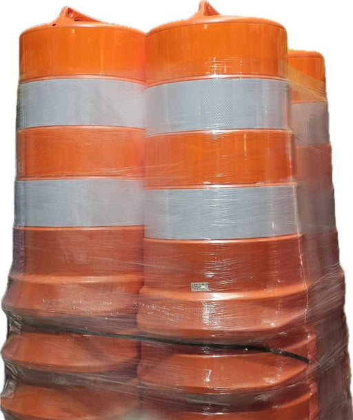 Plasticade 456-HD-T-34 Commander Traffic Drum orange with 6in diamond grade stripes
