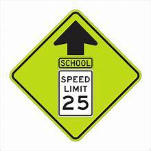 School Speed Limit Ahead Diamond Grade Prismatic (DG3) Road Sign | 36in x 36in