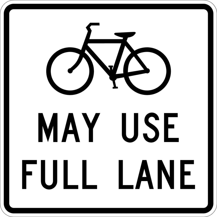 R4-11 Bicycle (Symbol) May Use Full Lane