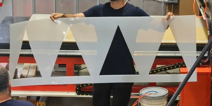 18" SHARK TEETH Yield Arrow Pavement Marking Stencil