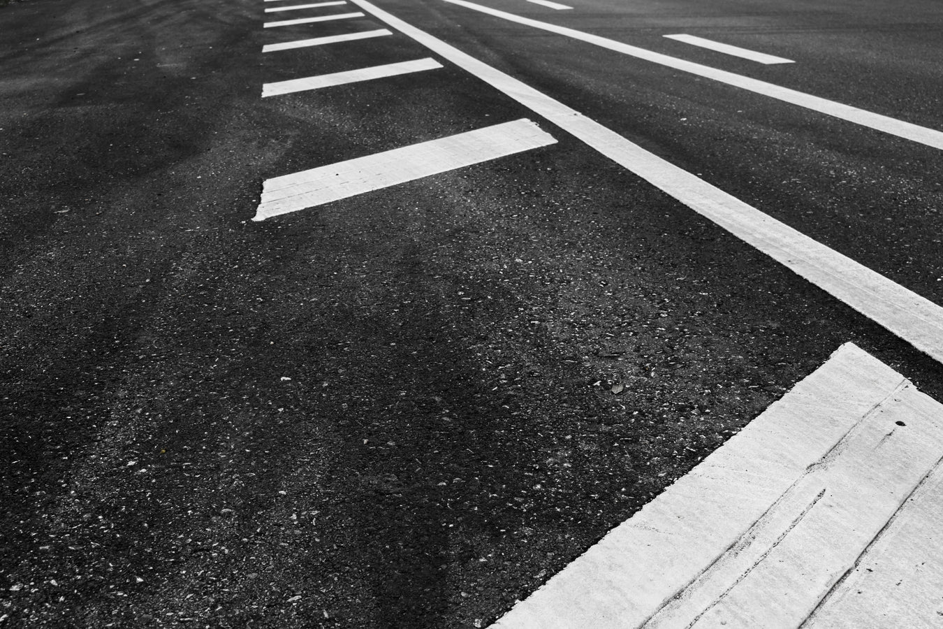 Black Asphalt with white traffic lines