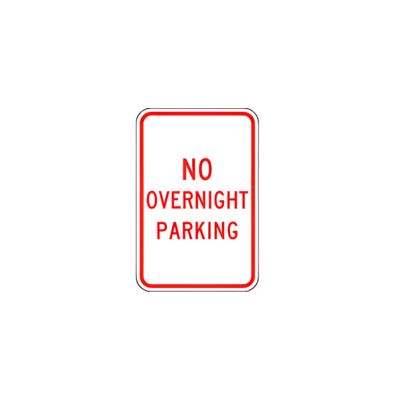 .080 Aluminum NO OVERNIGHT PARKING .080 | 30" Square