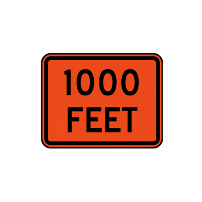 1000ft Marker Sign- 30" x 24" High Intensity Prismatic (HIP)