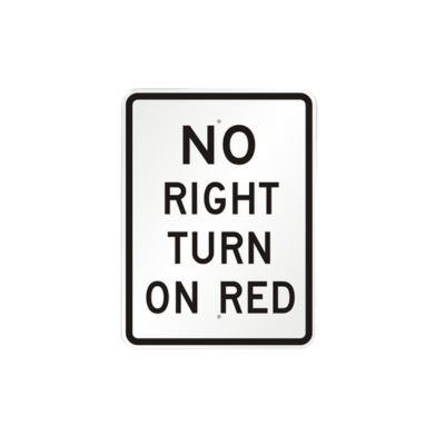 30" x 36" No Turn On Red Diamond Grade (DG3), .080