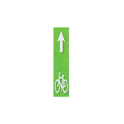 Bicycle Panel (1-Fig. N / 1-Fig.M / 4-2'x3' Lines) Preformed Thermoplastic Pavement Marking Bike Lane Symbols (Contrast) - .090 | 4ft x 20ft