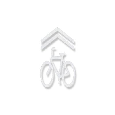 Bicycle Shared Lane Symbol (MUTCD) Preformed Thermoplastic Pavement Marking Bike Lane Symbols - .090 | 9ft 4in x 3ft 4in