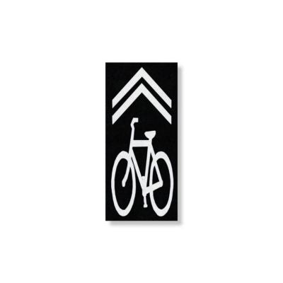 BICYCLE SHARED LANE WITH BLACK CONTRAST BOX - Preformed Thermoplastic Pavement Marking Bike Lane Symbols - .090 | 4ft x 10ft