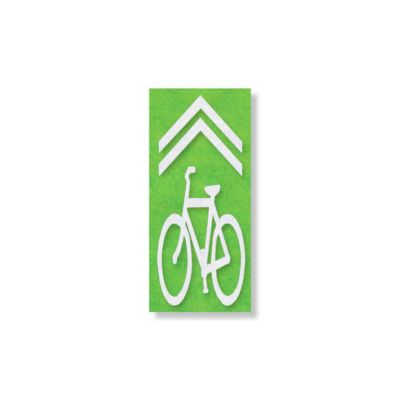 Bicycle Shared Lane with Green Contrast Box - Preformed Thermoplastic Pavement Marking Bike Lane Symbols - .090 | 4ft x 10ft