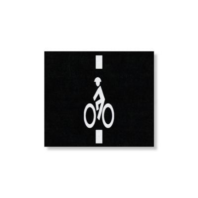 Bike Man Loop Detector with Black Contrast Box Preformed Thermoplastic Pavement Marking Bike Lane Symbols - .090 | 4ft x 4ft