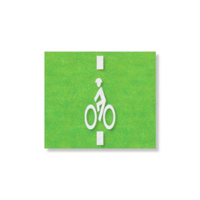 Bike Man Loop Detector with Green Contrast Box Preformed Thermoplastic Pavement Marking (Contrast) - .090 | 4ft x 4ft