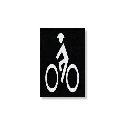 Bike Man with Black Contrast Box Preformed Thermoplastic Pavement Marking Bike Lane Symbols (Contrast) - .090 | 4ft x 7ft