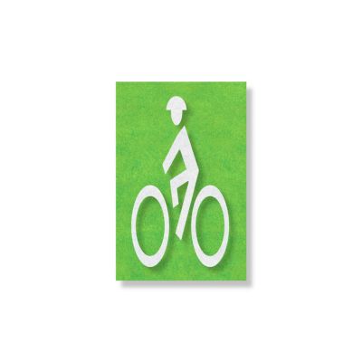 Bike Man with Green Contrast Box Preformed Thermoplastic Pavement Marking Bike Lane Symbols (Contrast) - .090 | 4ft x 7ft