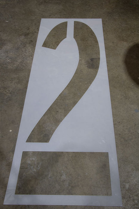 0-9 Single Number Stencil 2' with white background