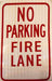 Red and White No Parking Fire Lane HIP Parking Sign