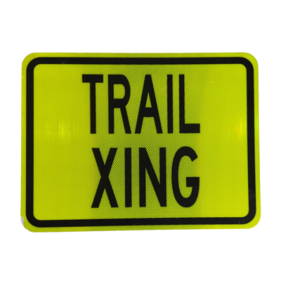 TRAIL CROSSING SIGN, 12 X 18  HIGH INTENSITY PRISMATIC (HIP) .080