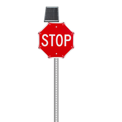 Stop Sign Flashing Red 36" x 36" HFD
