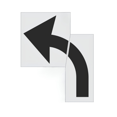 FHWA/DOT Turn Arrow 2 PC Pavement Marking Stencil 96"