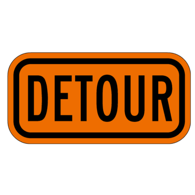DETOUR SIGN 24" X 12" MaxMetal Diamond Grade (DGO)