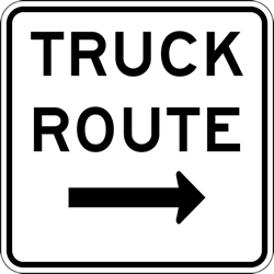 Truck Route Arrow Right Sign- 18 " x 18 ", High Intensity Prismatic (HIP)