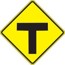 T Intersection Symbol Sign 30 " x 30 "High Intensity Prismatic (HIP)