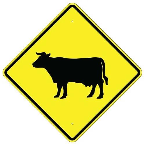 Cattle Crossing Symbol Sign 30 " x 30 ", High Intensity Prismatic (HIP)