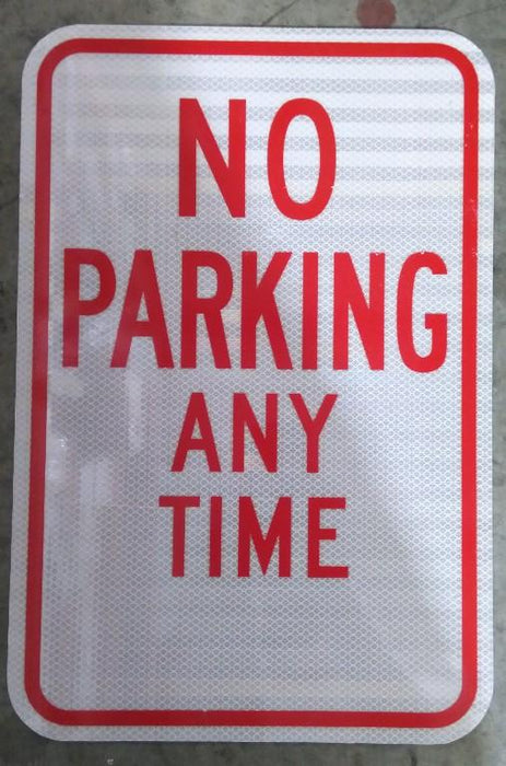 NO PARKING FIRE LANE High Intensity Prismatic (HIP) Parking Lot Sign, Red & White | 12in x 18in