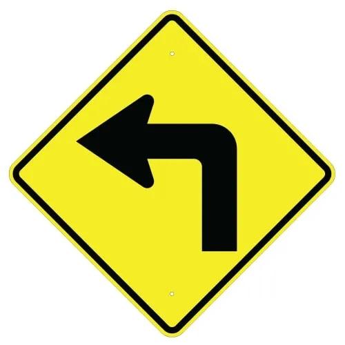 Left Turn Arrow Sign 30" x 30", Diamond Grade Prismatic (DG3)