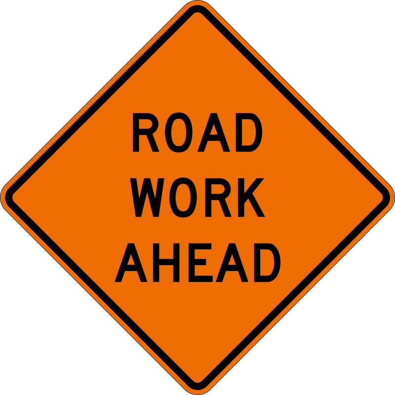 Road Work Ahead ORALITE® Marathon™️ Roll-Up - W20-1 | 48in x 48in