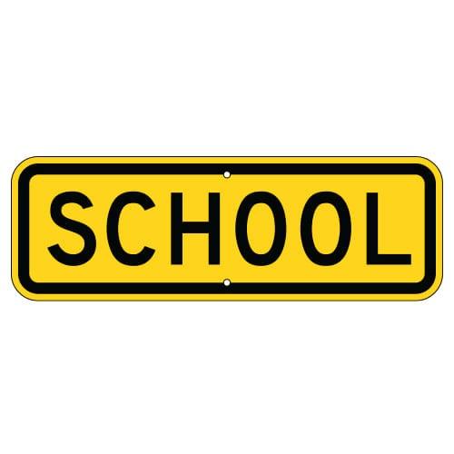 SCHOOL Diamond Grade Prismatic (DG3) Road Sign - Fluorescent Yellow-Green (FYG) | 24in x 8in