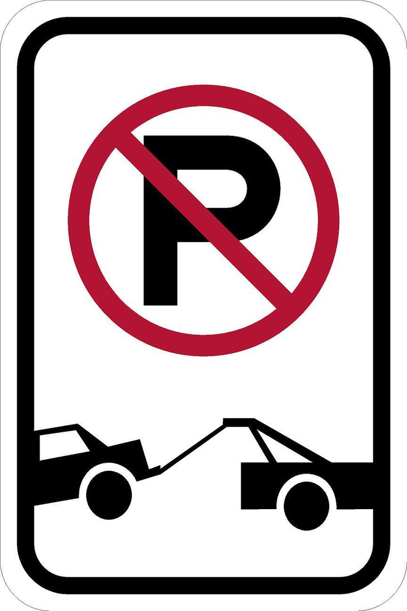 No Parking and tow away symbol 12" x 18" High Intensity Prismatic (HIP)