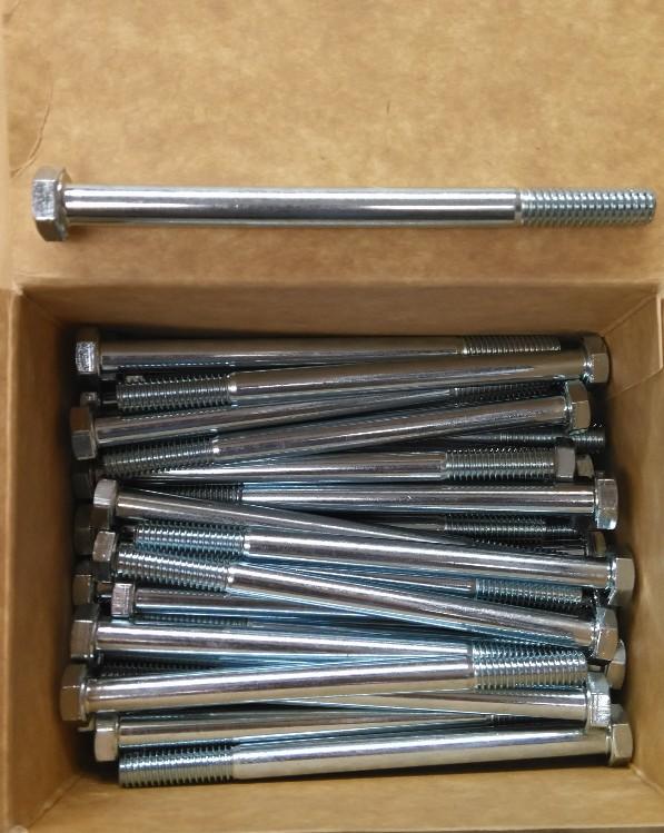 box of Hex Head Cap Screw: Steel, Grade 5, Zinc Plated, 5/16-18 X 41/2 