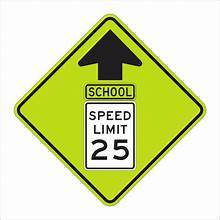 School Speed Limit Ahead Diamond Grade Prismatic (DG3) Road Sign | 36in x 36in