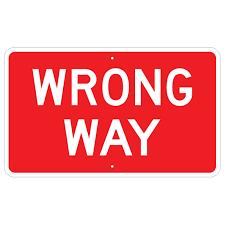 Wrong Way Sign 48" x 30" Diamond Grade Prismatic (DG3)