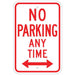 White and Red NO PARKING ANY TIME High Intensity Prismatic Sign, with Double arrow