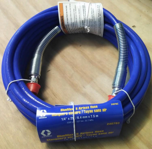 Graco 240793 BlueMax II Airless Hose,&nbsp; 1/4 in x 25 ft