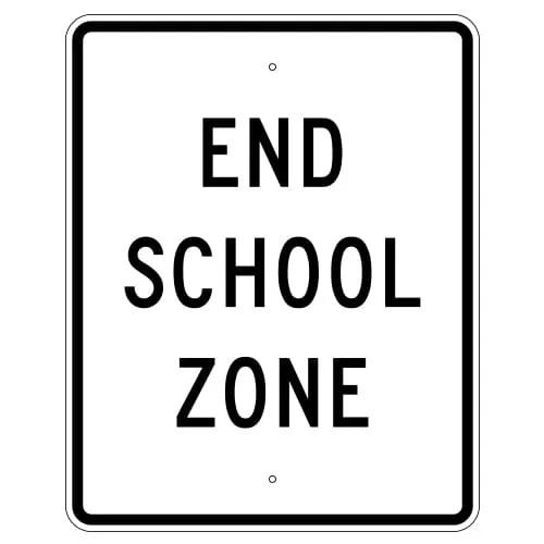 White and black S5-2 End School Zone High Intensity Prismatic (HIP) Sign | 24 " x 30 "