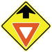 Yellow, Black, and red Yield Ahead Symbol W3-2 Sign