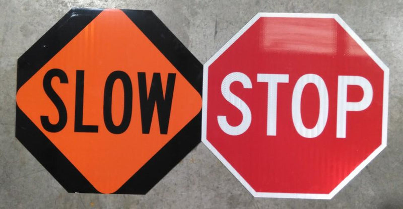 Traffic Paddle Signs: Stop/Slow Signs | 24 " x 24 "