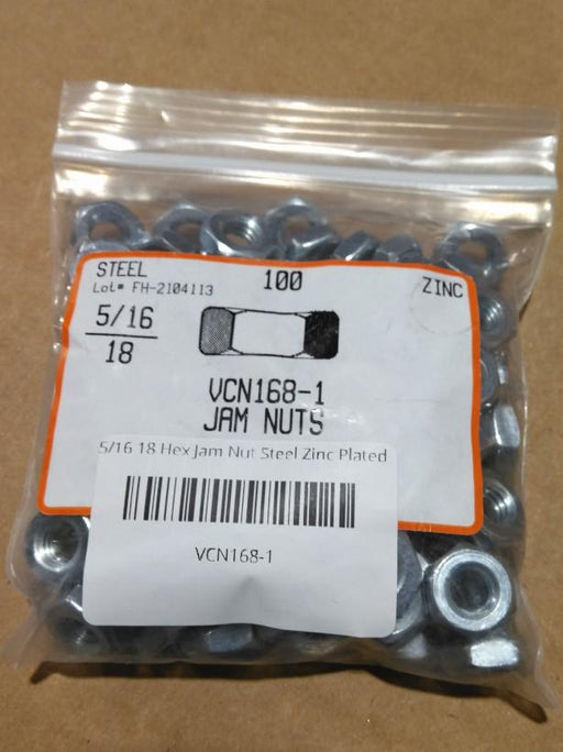 Round 5/16-18 Hex Jam Nut Steel Zinc Plated 