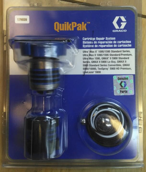 Graco 17H839 QuikPak Cartridge Repair System in Graco blue and white packaging