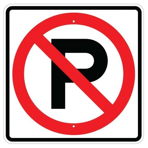 NO PARKING Symbol Sign | 24" Square