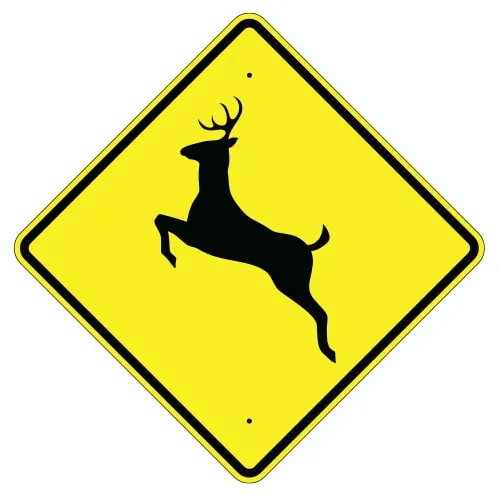 Deer Crossing Symbol Sign 30 " x 30 ", High Intensity Prismatic (HIP)