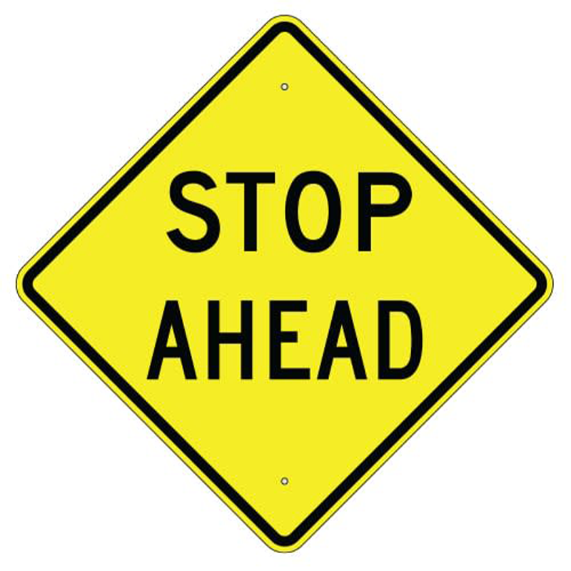 Stop Ahead Symbol Sign 24" x 24", High Intensity Prismatic (HIP)