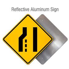 Lane Ends Left Symbol Sign 36", HIP