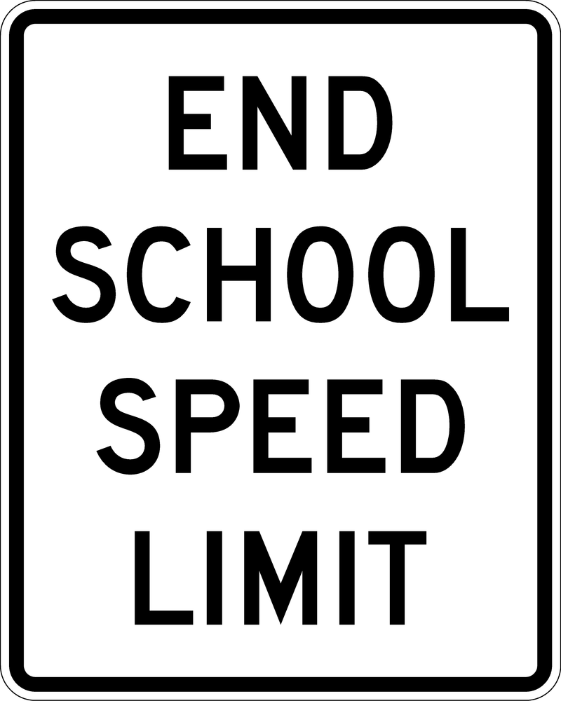 24 " x 30 ", High Intensity Prismatic (HIP), End School Speed Limit