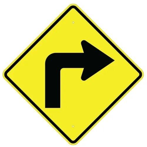 Right Turn Arrow Sign 30 " x 30 ", High Intensity Prismatic (HIP)