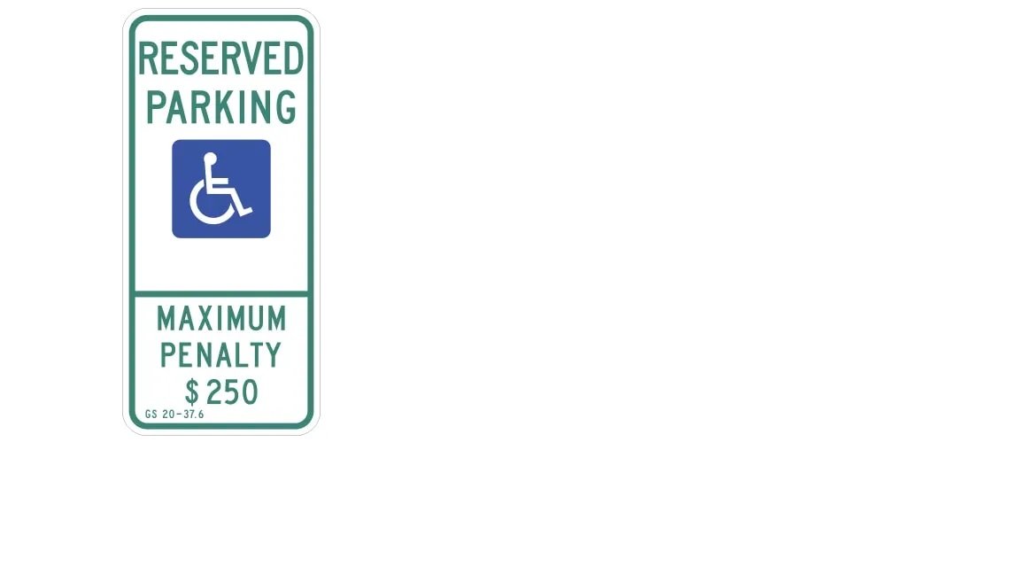 Reserved Parking, with Handicap Symbol Sign (North Carolina)
