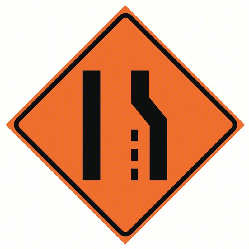 Lane Ends Right Symbol Sign 48" x 48", Diamond Grade Prismatic