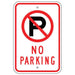 White, Red and Black NO PARKING Sign with Symbol, Advanced Engineer Grade Prismatic (AEGP) Sign | 12 " x 18 "