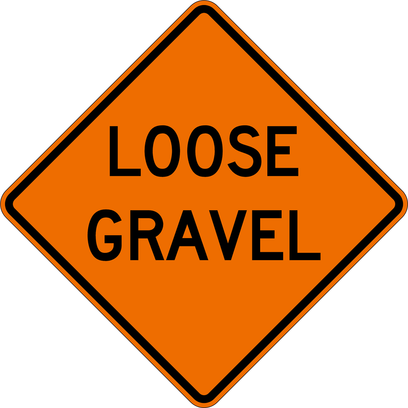 Loose Gravel Sign 48" x 48", High Intensity Prismatic (HIP)